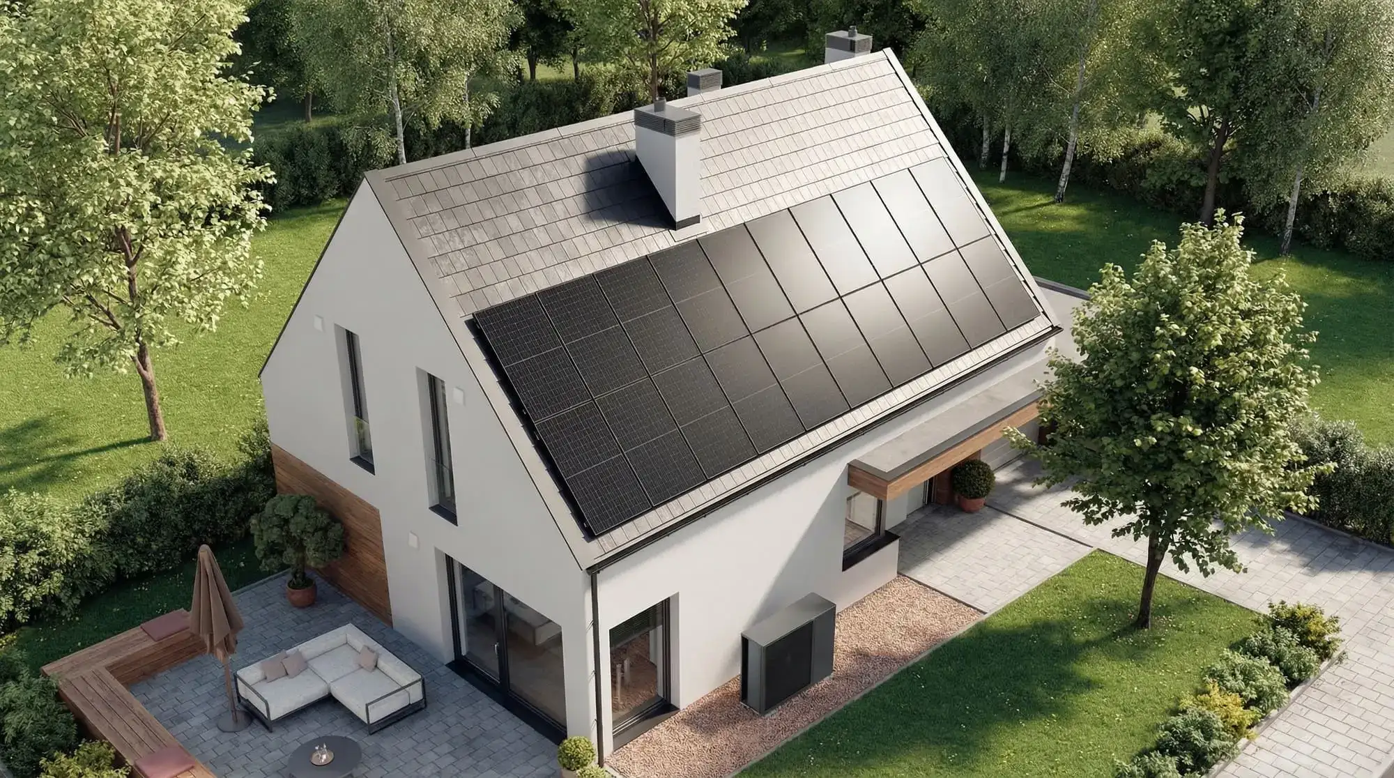 Photovoltaikanlage auf Einfamilienhaus